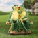 Garden figure "Two frogs on a bench" 21x29x35cm mix