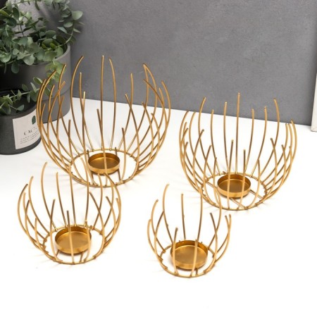 Climber Metal "Ball of the rods" set 4 pcs gold 17x20x20 cm-1