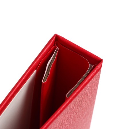 A4 Diploma Folder, Bumvinyl, scallops/cassation, without paper, red color (capacity up to 300 sheets)-1