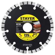 Диск алмазный STAYER 3660-125_z02, турбо-сегментный, d = 22.2 мм, 125 мм