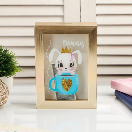 Interior plastic porery "Bunny in a crown with a circle" 17x12x3.8 cm-1