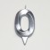 Candle in the cake "Gran + Fountain", number "0", silver metallic, 6.5 cm