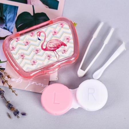 Container for lenses with a mirror "Flamingo"-4