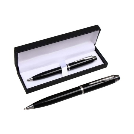Gift handle, ball "Atlantic" in the leatherette case, rotary, black body with silver-1
