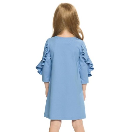 Dress for girls, height 98 cm, blue color-1