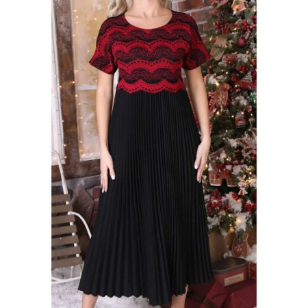 Female dress, size 42, black color, burgundy-1