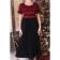 Female dress, size 42, black color, burgundy
