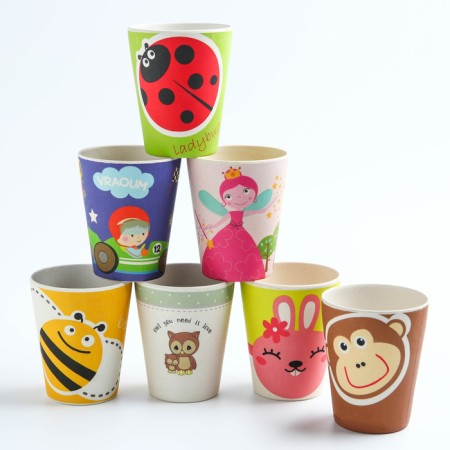 Bamboo children's glass, 250 ml., Color and pattern mix-1