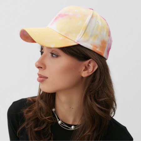 Women's cap Minaku "Tie-Dye", yellow color, rr 54-56-1