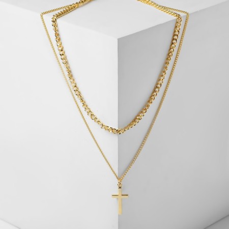 Piece "chain" cross, color gold, 43 cm-1