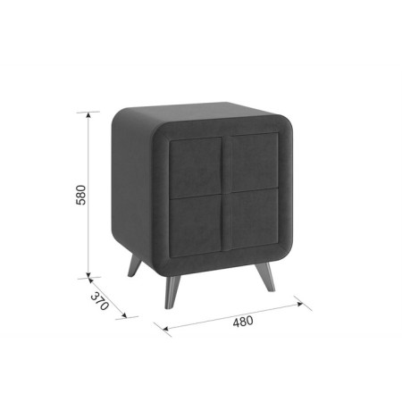 Tumbling bedside Sophie 2, 480 x 370 x 580, powder (velor)-1