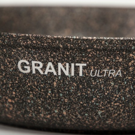 Granit Ultra Original pan, D = 24 cm, plastic handle, anti -stick coating, brown color-6