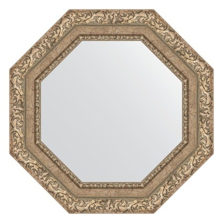 Mirror in the baguette frame, an antique silver vignette 85 mm, 55.4x55.4 cm