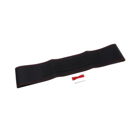 Torso steering wheel, 38 cm, artificial leather, pattern, red thread