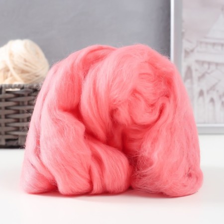 Fasting wool 100% half -toned wool 50 g (126 yoke coral)