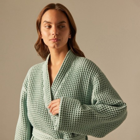 Welfare Women's bathrobe SL Home: BOHO "Azzura", size M, 100% cotton, 280 g/m2-1