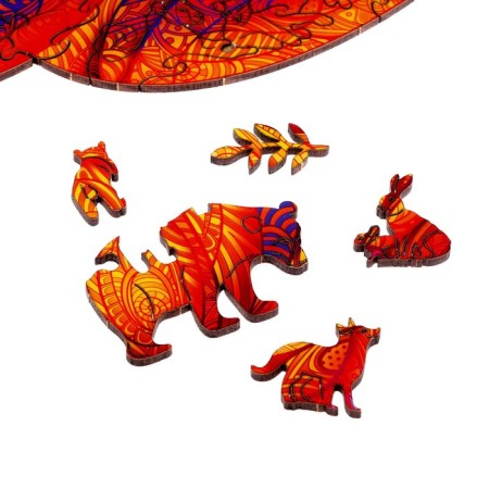 Puzzle wooden figured "Fiery Fox", pair-5