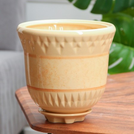 Pot Flower Crete No. 3, beige 3.7 liters