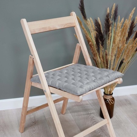 Siddle with buckwheat luster, size 43x43 cm, canvas, velor, color gray color
