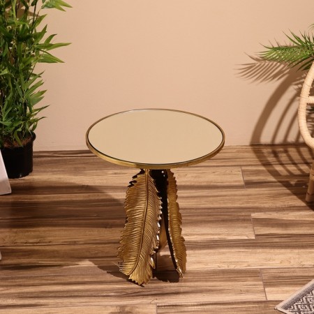 Coffee table 46x46x52 cm, aluminum, glass-1