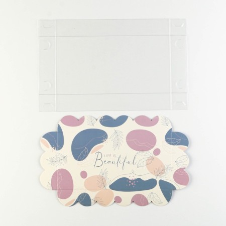 Cookie box, confectionery packaging with PVC lid, “abstraction”, 10.5 x 21 x 3 cm-4