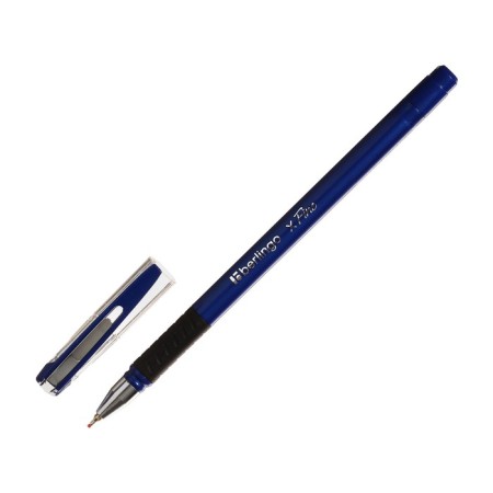 Ballpoint pen Berlingo Xfine 0.3, blue, blue case, rubber emphasis, price for 1 pie.-5