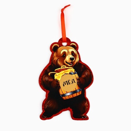 Cardboard suspension with a stamp-layer "Bear", 9.8 x 15.1 cm-1