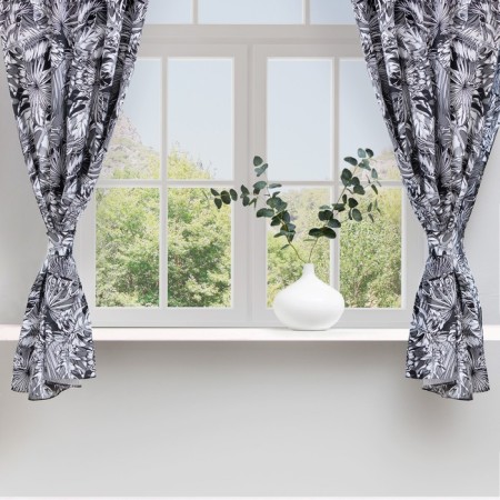 A set of curtains for the kitchen with sequences of Ethel "Palm Leaves" 149x180 cm - 2 pcs
