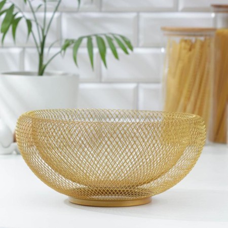 Fruit vase "plexus", d = 30 cm, bronze color-1