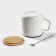 Ceramic mug with a lid and spoon "Star", 350 ml, white color