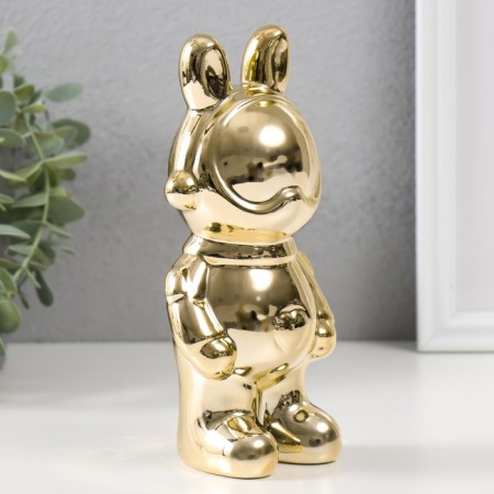 Souvenir Ceramics "Bunny-cosmonaut" gold 8x6x17 cm-1