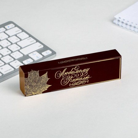 Bamboo pen in a wooden case to the "beloved teacher", blue paste, 1.0 mm-1