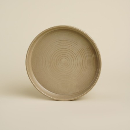 Bannered porcelain plate SL Home "Sandy Breeze", D = 19 cm, beige color-1