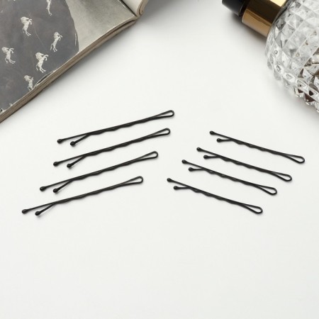 Invisibility for hair "Taylor" (set of 36 pcs) ribbed, 4.5 and 5.3 cm, black-1