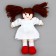 Soft toy "Doll" in a white dress, on a suspension, 25 cm