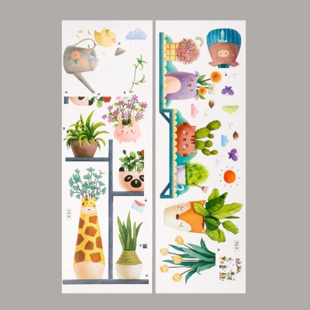 Sticker plastic interior color "Plants in pots-sounds" 30x90 cm set 2 sheets-1