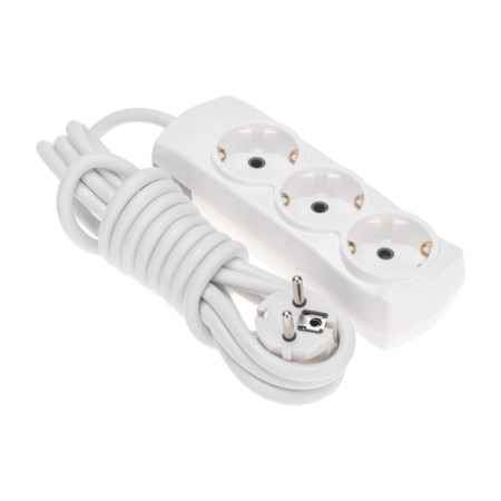 Extension cord Premium 3 nests, 3m, 3x1.5mm², s/h, white rexant