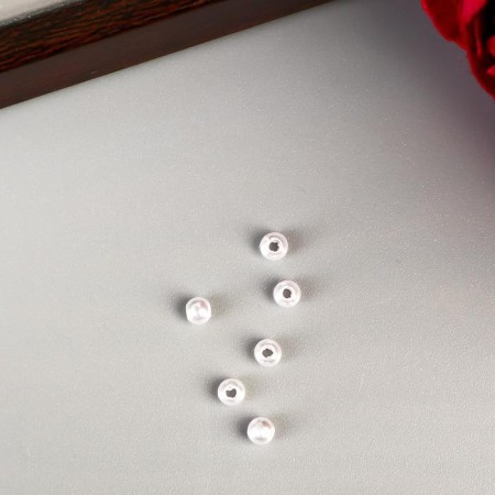 Beads for creativity plastic "White Pearls" set 15 grams d = 0.3 cm-1