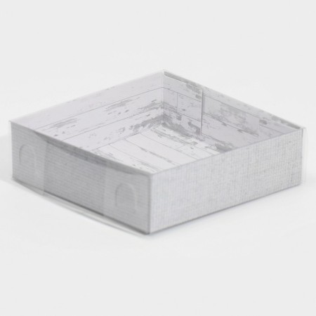 Confectionery packaging, Makarun box with PVC lid, "tree", 12 x 12 x 3.5 cm