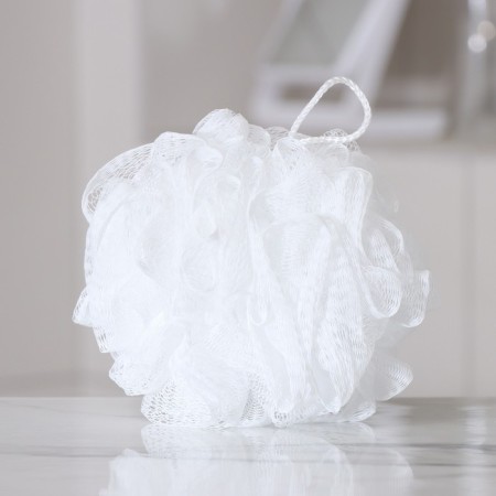 Body washcloth "ball", 50 g, white color