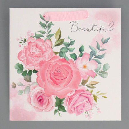 Square gift package, packaging, For You My Beauty, 20 x 20 x 20 cm-6