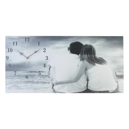 Carty clock is wall-mounted, on canvas, interior, silent "couple in love", 40 x 76 cm