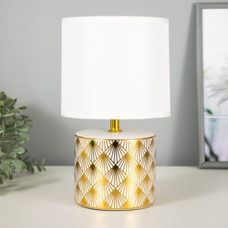 Birgit table lamp E14 40W white-gold 15x15x27 cm Risalux