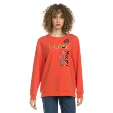Women's sweatshirt, size s, orange color