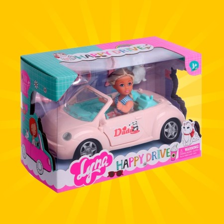 Lyna baby doll on a trip with a car, pet and accessories, mix-7