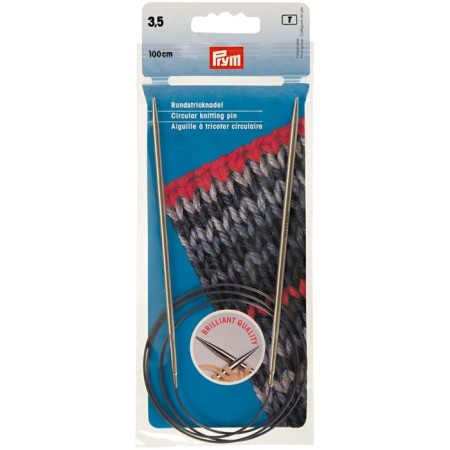 Circular knitting needles, brass 100 cm/ 3.5 mm