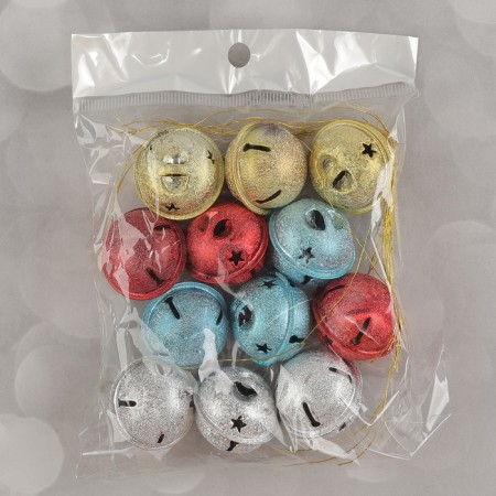 Bubenchiki, set 12 pcs., Size 1 pc: 3 × 3 cm, silver color, gold, red, blue-3