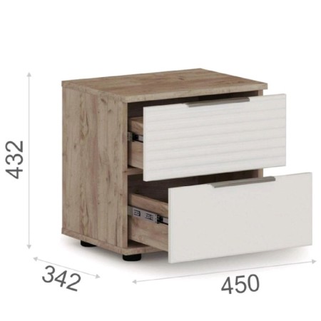 Covereign cabinet "Julia", 2 boxes, 450 × 342 × 432 mm, color crap gray / white gloss-1