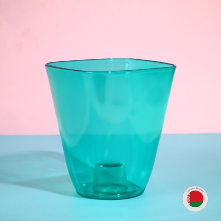 Pot for orchids, 2.5 l, 16.4 × 18.5 cm, plastic, transparent-turquoise-4