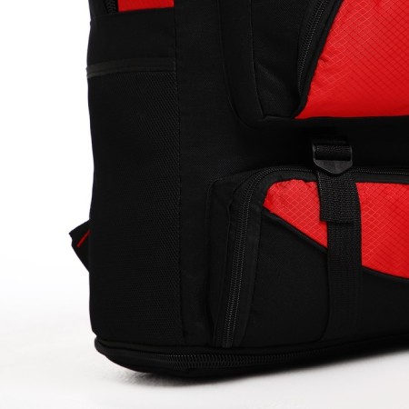 Tourist backpack on lightning, 5 outer pockets, black/red color-8